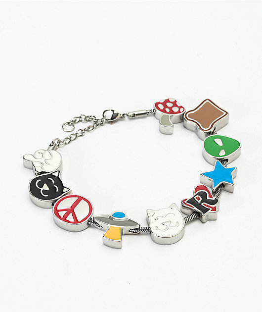 RIPNDIP Lucky Charms Silver Charm Bracelet | Zumiez