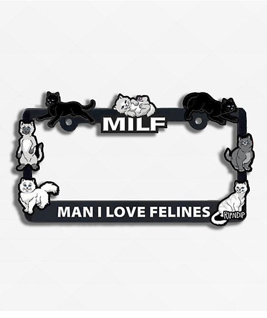 MV% LOVEプレート RIPNDIP Man I Love Felines License Plate Frame | Zumiez
