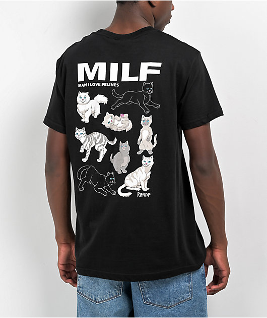 RIPNDIP Man I love Felines Black T-Shirt | Zumiez