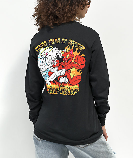 RIPNDIP Match Made In Heaven camiseta negra de manga larga