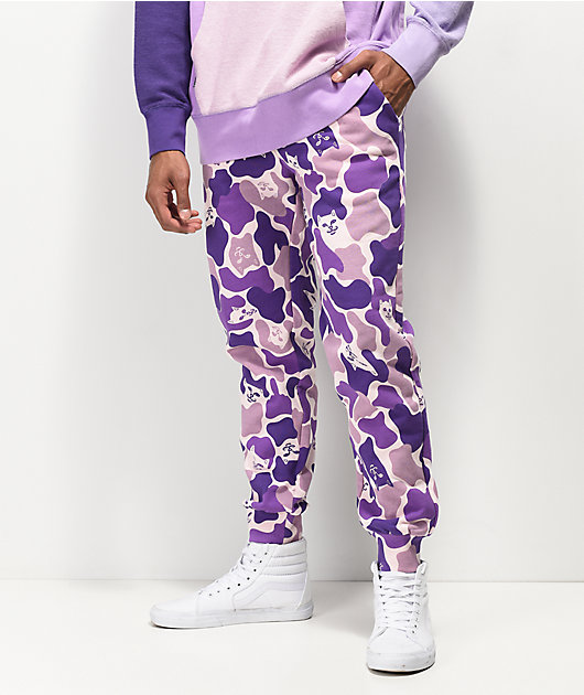 purple camo joggers mens