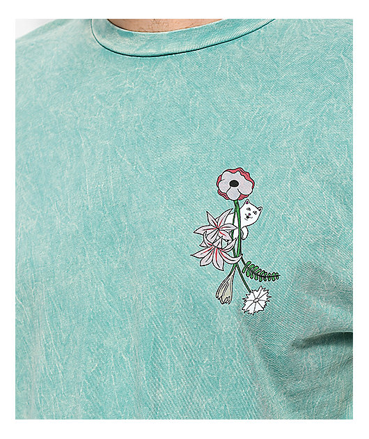 RIPNDIP Nermal Flowers Sage Vintage Wash T-Shirt