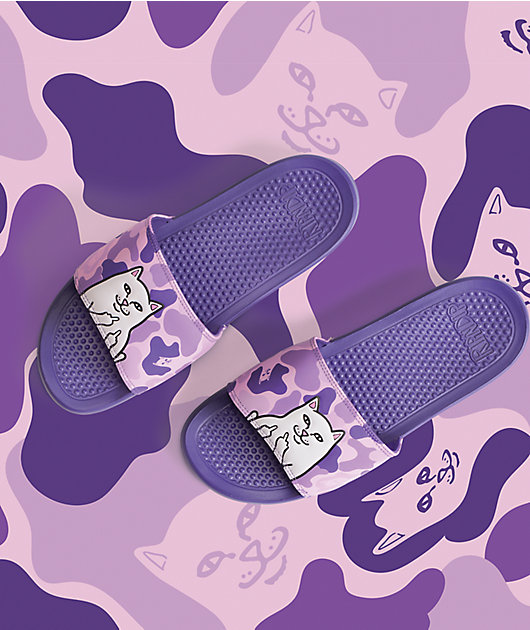RIPNDIP Nermal Purple Camo Slide Sandals
