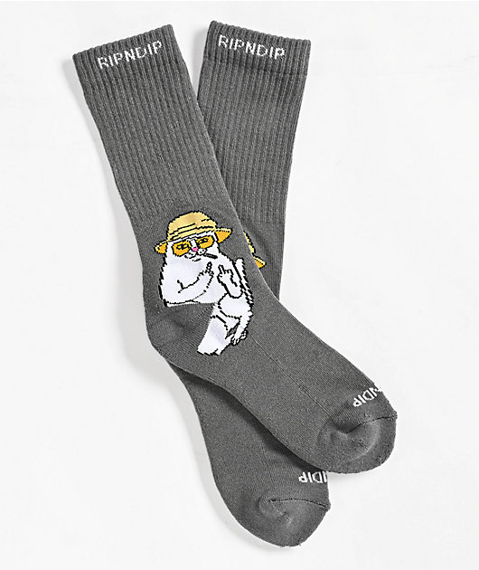 RIPNDIP Nermal S. Thompson Grey Crew Socks