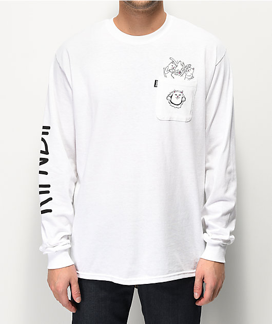 RIPNDIP Nermaniac White Long Sleeve T-Shirt