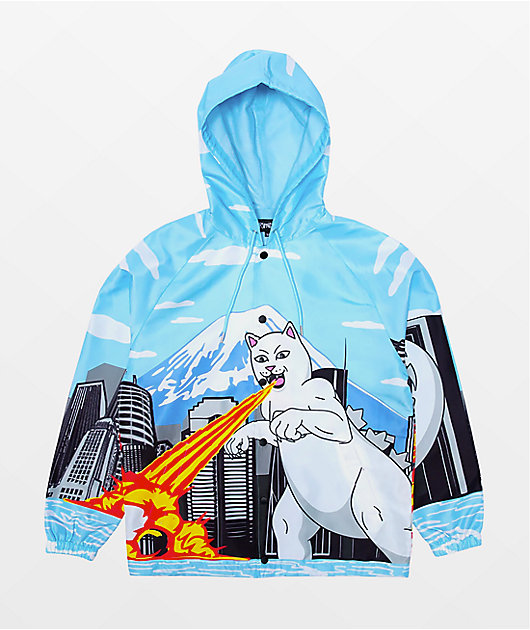 RIPNDIP Nermzilla Baby Blue Hooded Coaches Jacket