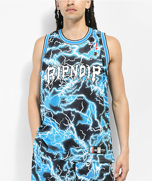 RIPNDIP Nikola Black & Blue Basketball Jersey | Zumiez