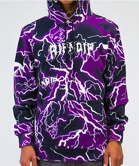 Purple store ripndip hoodie