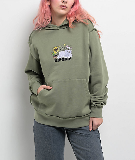 RIPNDIP No Music No Life Dusty Olive Hoodie