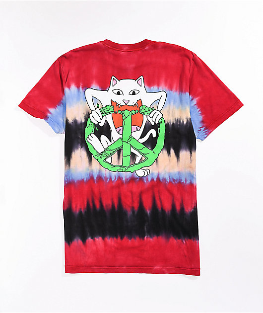 RIPNDIP Peace No Love Red Tie Dye T-Shirt