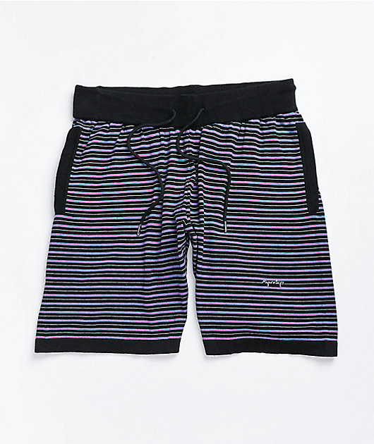 RIPNDIP Peeking Nerm Black Stripe Sweat Shorts