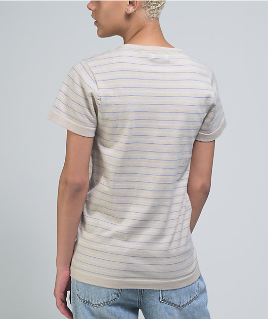 RIPNDIP Peeking Nermal Cream Striped T-Shirt