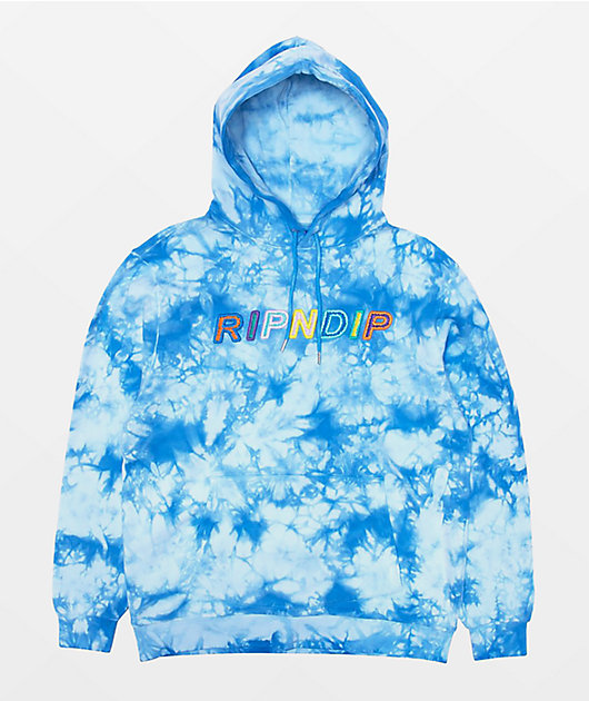 RIPNDIP Prisma Blue Lightning Dye Hoodie