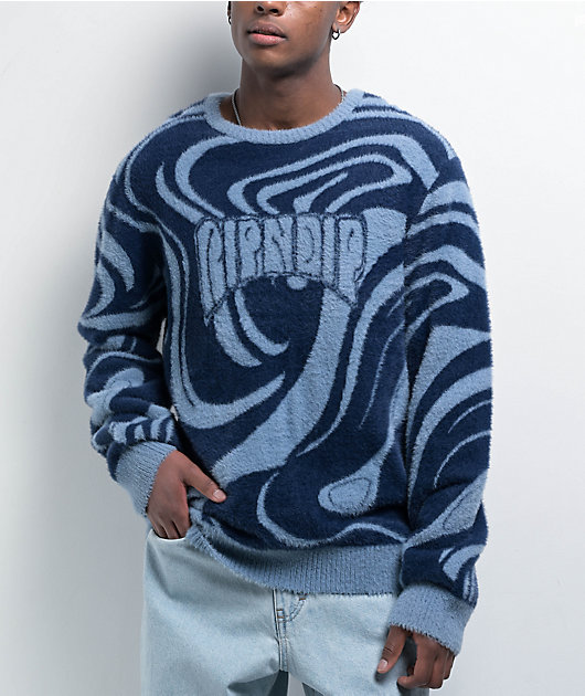 RIPNDIP Psychedelic Fuzzy Navy Sweater | Zumiez
