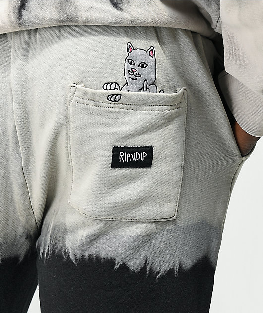 RIPNDIP Riptail Grey & Black Tie Dye Jogger Sweatpants
