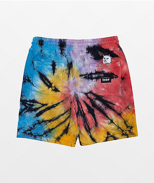 RIPNDIP Rubber Logo Tie Dye Sweat Shorts