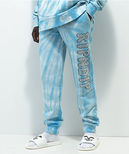 Ripndip Sent From Heaven Sweatpants M スウェットパンツ RIPNDIP Sent From Heaven Blue Tie Dye Sweatpants | Zumiez