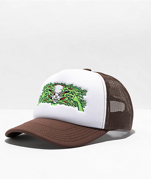RIPNDIP Skull Face Brown & White Trucker Hat | Zumiez