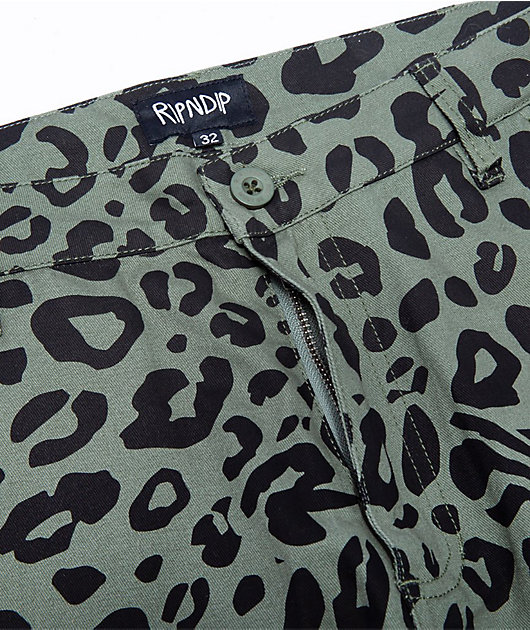 RIPNDIP Spotted Olive & Black Twill Chino Pants | Zumiez
