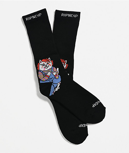RIPNDIP Wanna Play Black Crew Socks