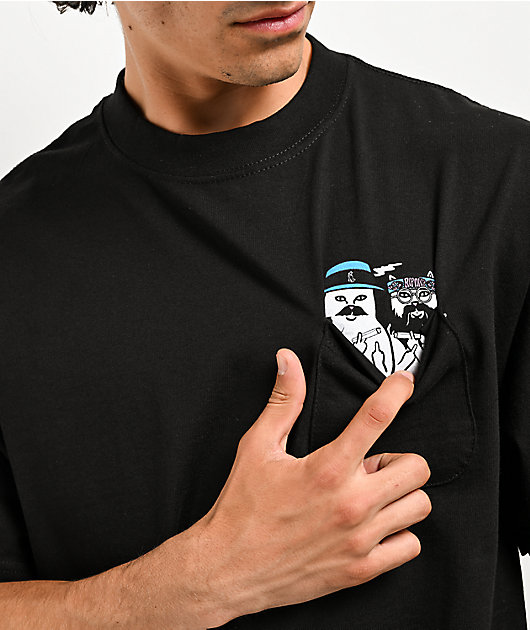 RIPNDIP x Cheech & Chong CHEECH AND NERM ポケット Tシャツ RIPNDIP x Cheech And Chong Cheech & Nerm Black Pocket T