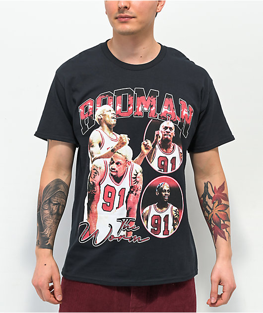 Rodman Brand Barbwire Washed Black T-Shirt - Size S - Black - Graphic Street T-shirts - Men's Clothing at Zumiez