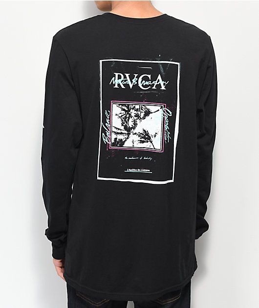 RVCA Men's Graphic Long Sleeve Crew Neck Tee Shirt