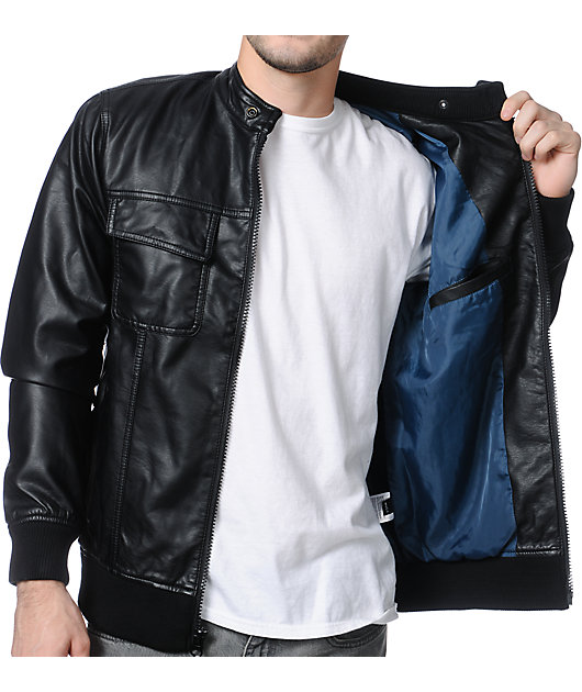 rvca leather jacket