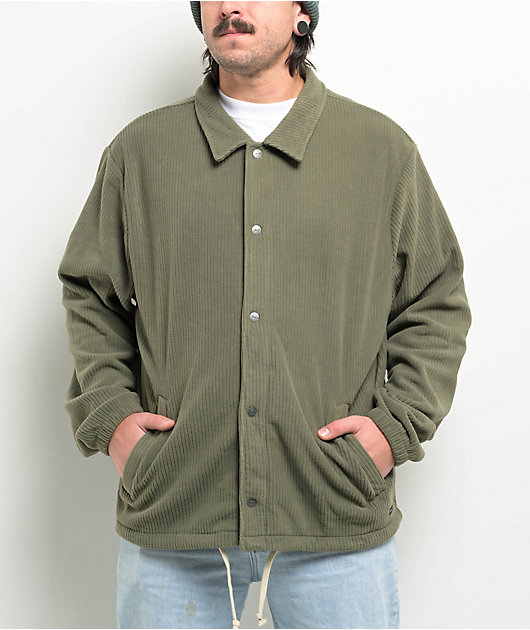 RVCA Downtown Olive Fleece Coaches Jacket | Zumiez
