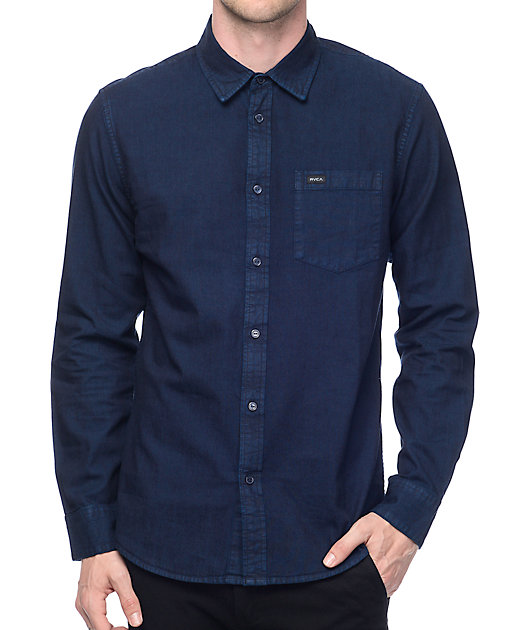 blue denim long sleeve shirt