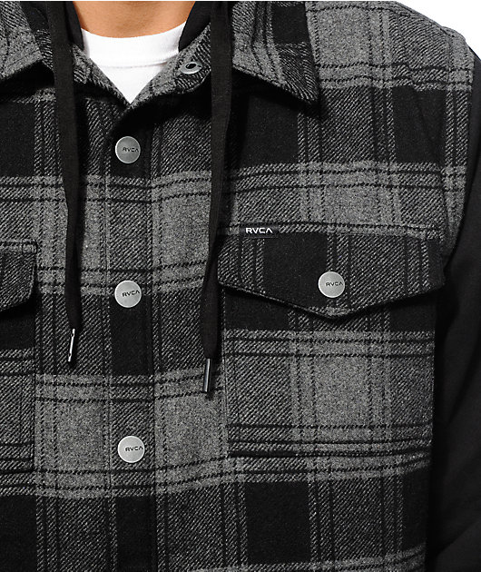 rvca hooded flannel