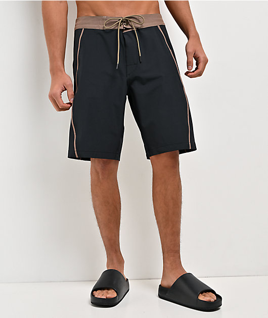 RVCA Retract Black & Brown Board Shorts | Zumiez