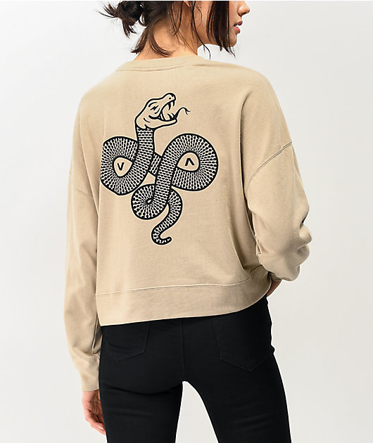 tan crew neck sweatshirt