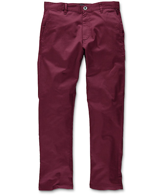burgundy chino pants