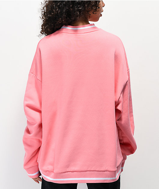 pink crew neck sweatshirt