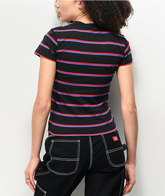 red and black stripe t shirt