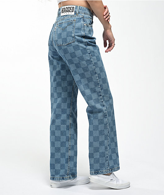 Ragged Priest Light Blue Checkered Jeans