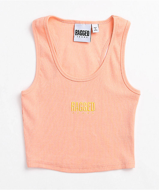 Ragged Priest Pink Ribbed Racerback Tank Top