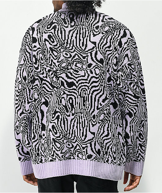 Ragged Priest Spacey Pink & Black Half-Zip Sweater