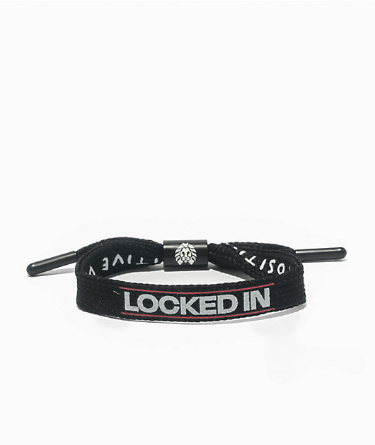 Rastaclat Locked In Black Shoelace Bracelet Zumiez