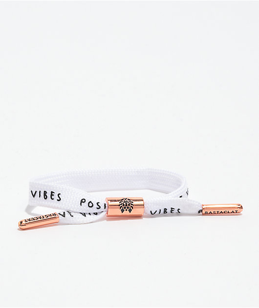 Rastaclat Positive Vibes White & Rose Gold Shoelace Bracelet
