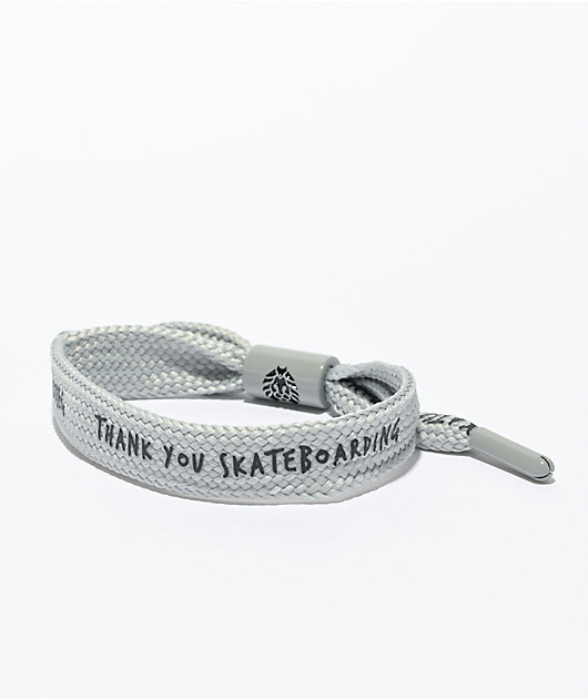 Rastaclat Thank You Skateboarding Grey Shoelace Bracelet