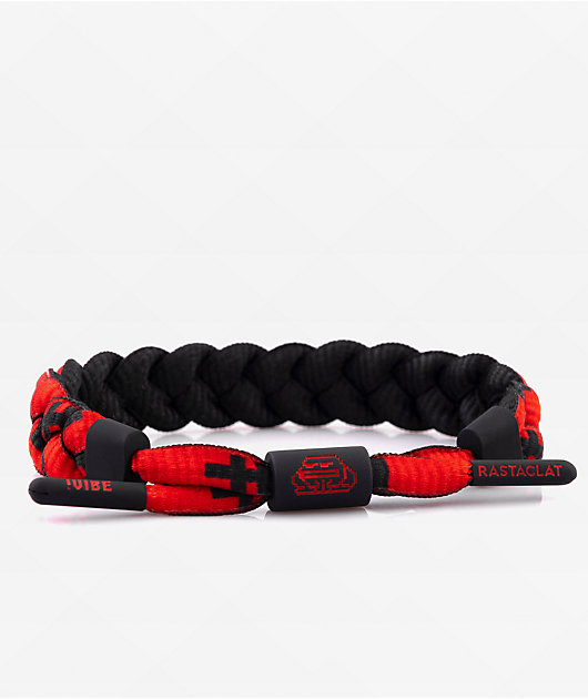 Rastaclat x Cryptoads Melo Black Red Braided Bracelet
