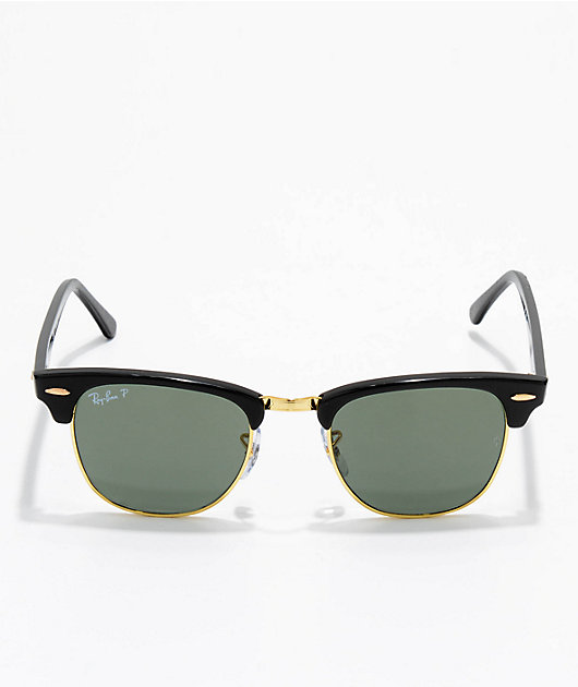 Ray ban black store with gold trim