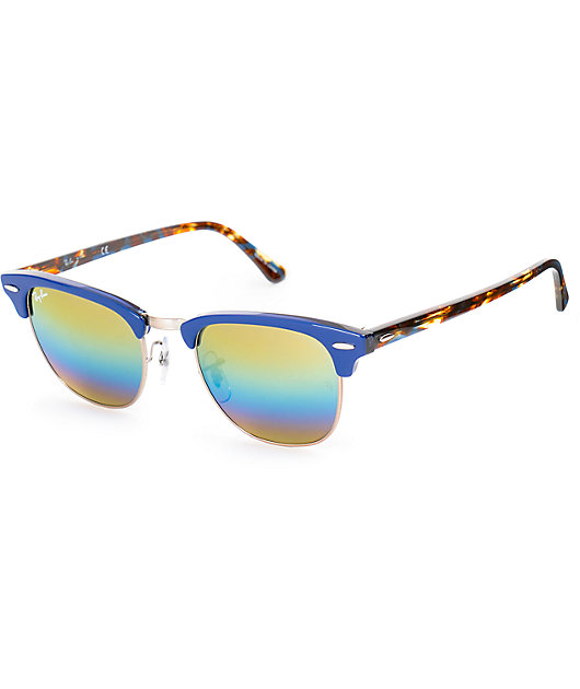 ray ban clubmaster blue tortoise shell
