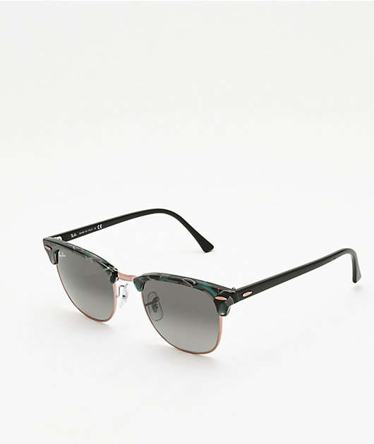 Ray-Ban Clubmaster Spotted Grey & Green Sunglasses
