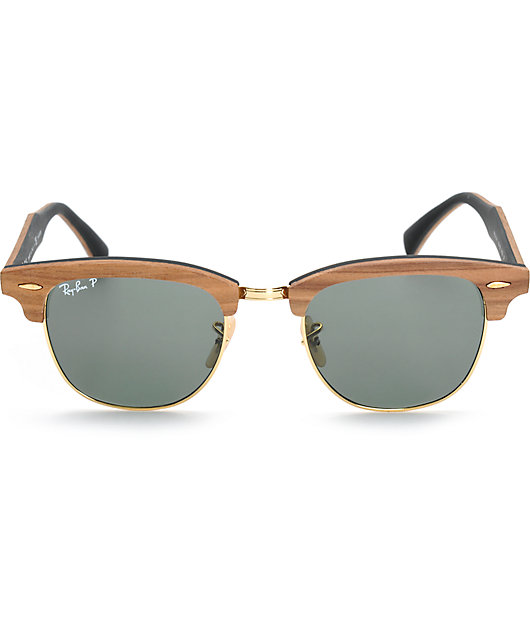 ray ban clubmaster wood polarized