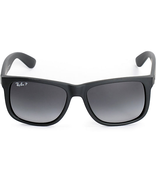Ray-Ban Justin gafas de sol polarizadas de goma negra