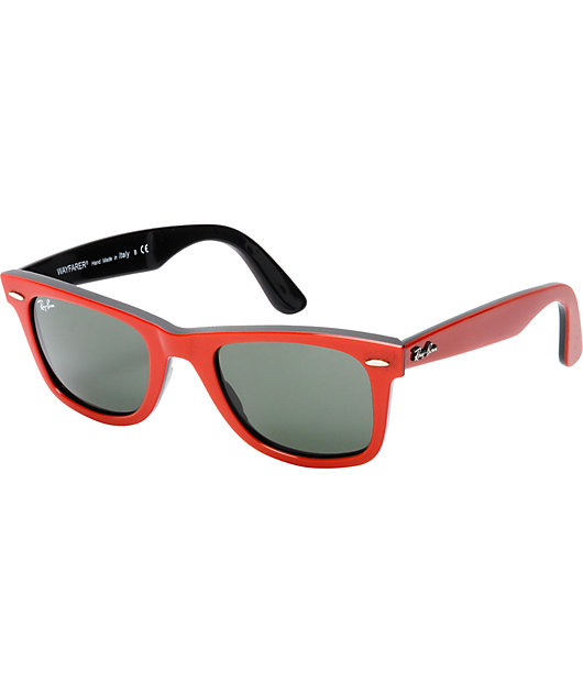 black and red ray bans