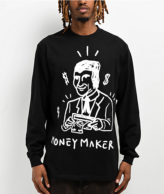 Real Buy Money Maker Black Long Sleeve T-Shirt